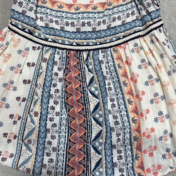 Tan with navy/peach flower design / size S /‎ skies are blue brand - Picture 4 of 8